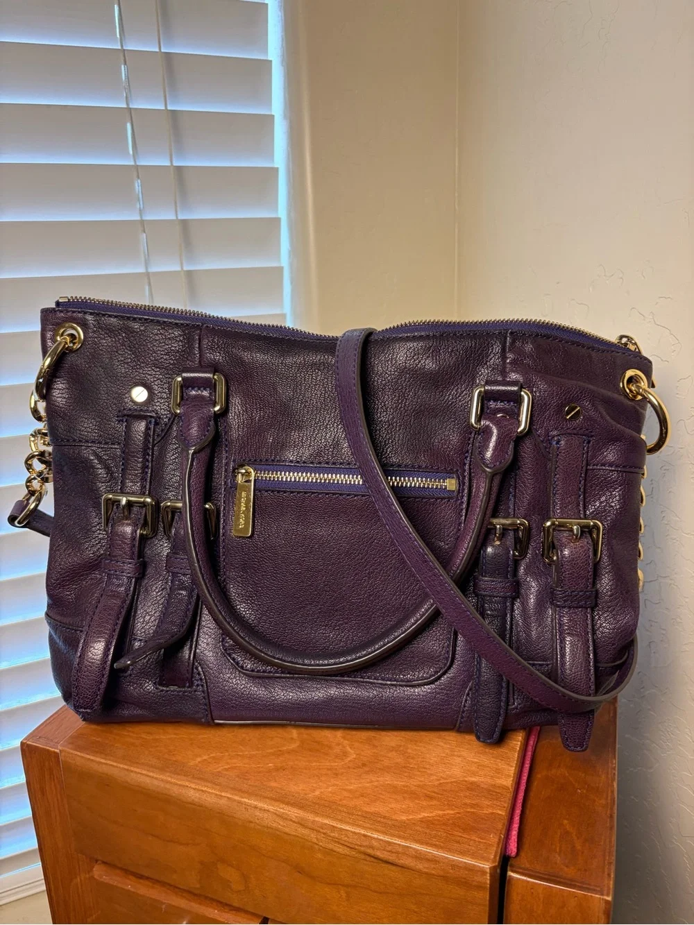 Michael Kors Rich Eggplant Leather